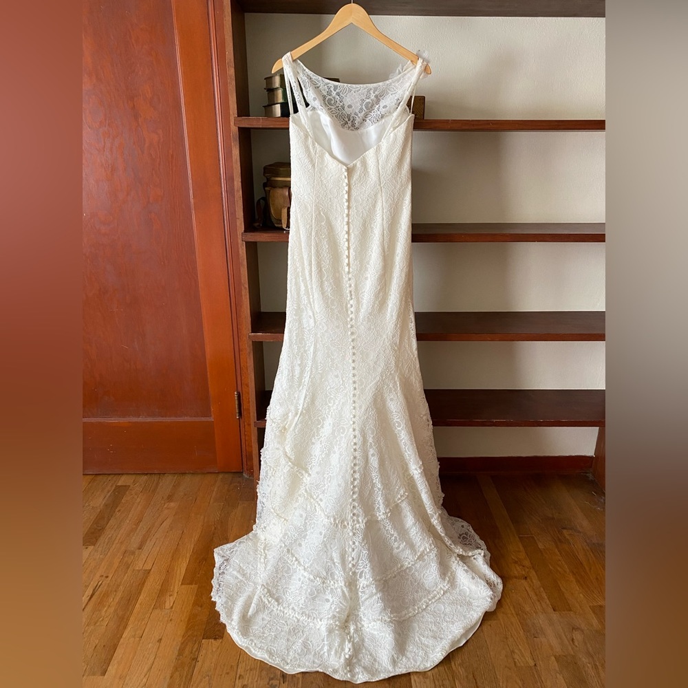Galina Wedding Gown - Ivory Lace - Fit and Flare - Illusion Neckline